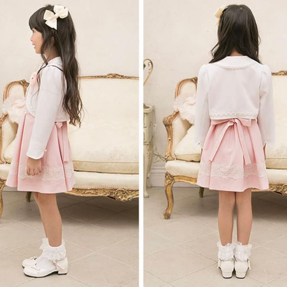 新品】arisana 女の子 ボレロ+ワンピース+リボンチャーム 3点セット