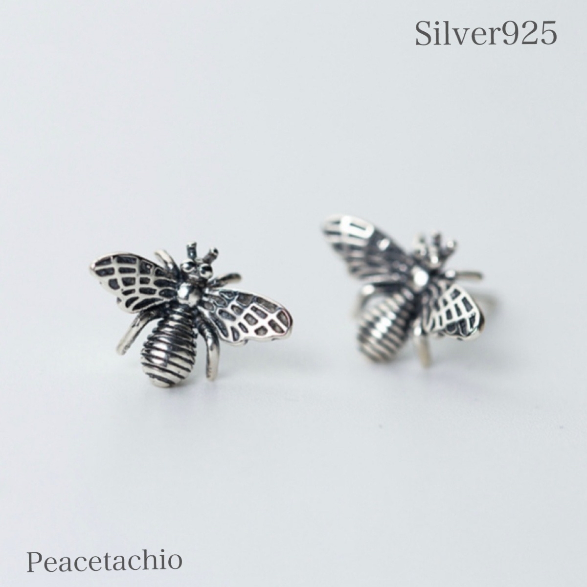 ピアス シルバー925 Silver925 ミツバチ 蜜蜂 個性的 プレゼント ギフト ケース付き　_画像1