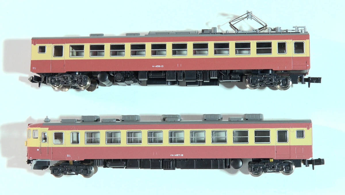 【F32234】KATO「クモハ457」「モハ456」計2両　ケースなし動力なし　457系急行形電車　中古Nゲージ　ジャンク_画像4