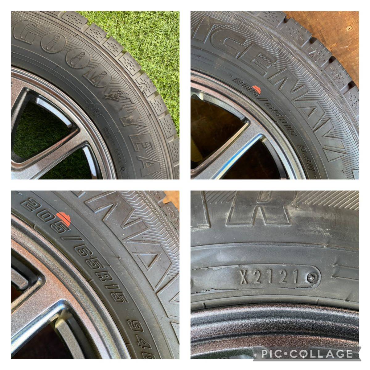 205/65R15 94Q GOODYEAR ICENAVI 7 2021年製　バリ山 スタッドレス　4本セット　15x6J ET＋53 PCD 114.3 5H エステマ　クラウン　カムリ等_画像10