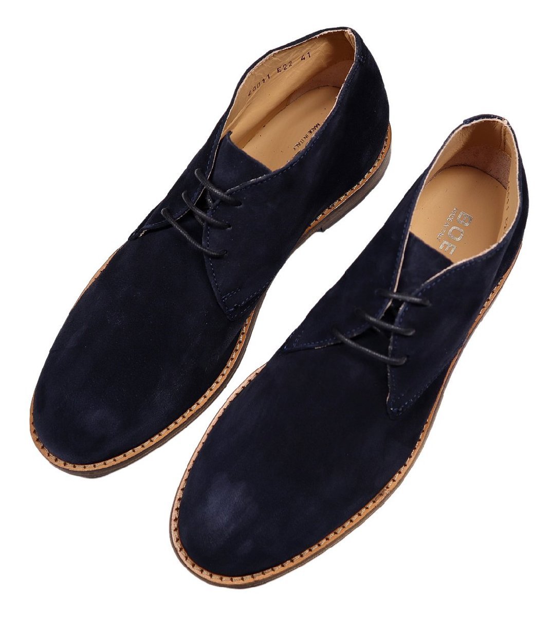 [ BOEMOS /boe Moss (.] beautiful beauty long nose. on goods navy suede chukka boots 39 / luxury brand. OEM production Factory 