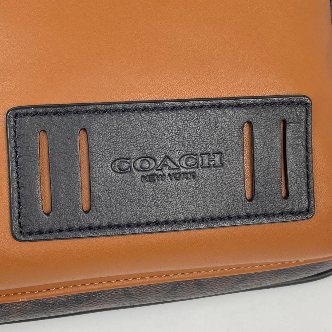 極美品 COACH コーチ シグネチャーライダー ボディバッグ PVC レザー