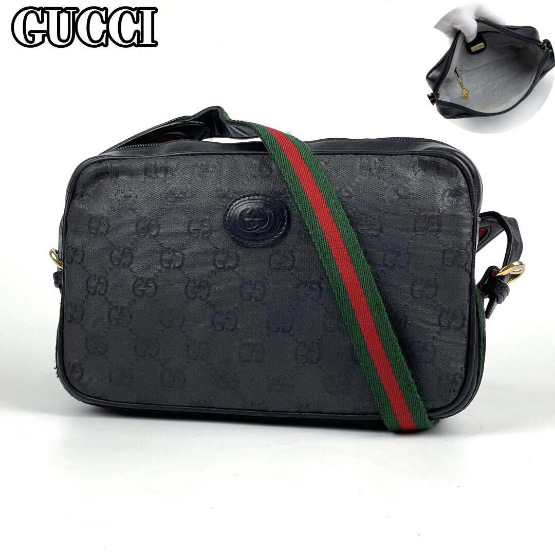 美品 GUCCI グッチ ショルダーバッグ シェリーライン GGキャンバス