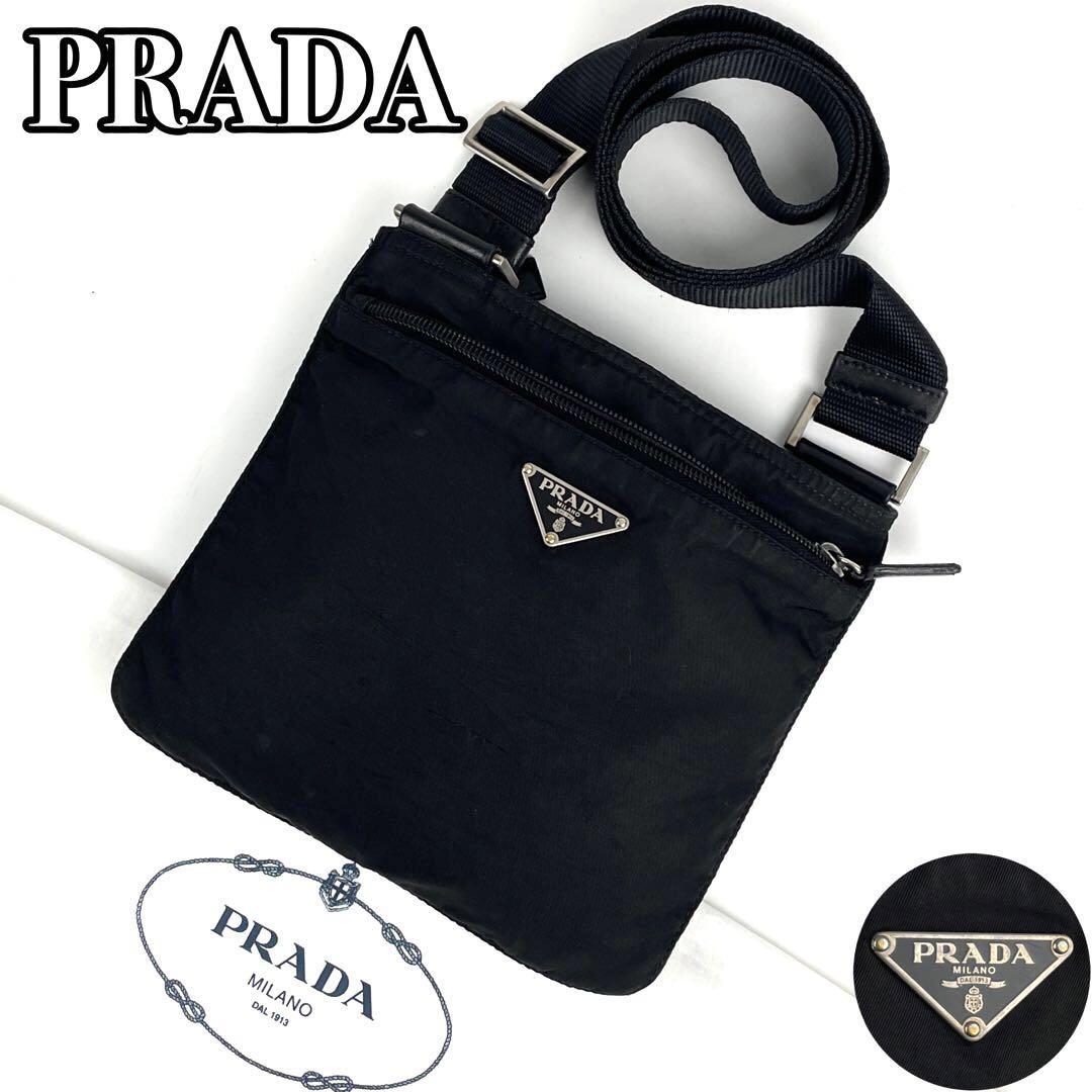 美品 PRADA プラダ テスートナイロン ショルダーバッグ 三角ロゴ