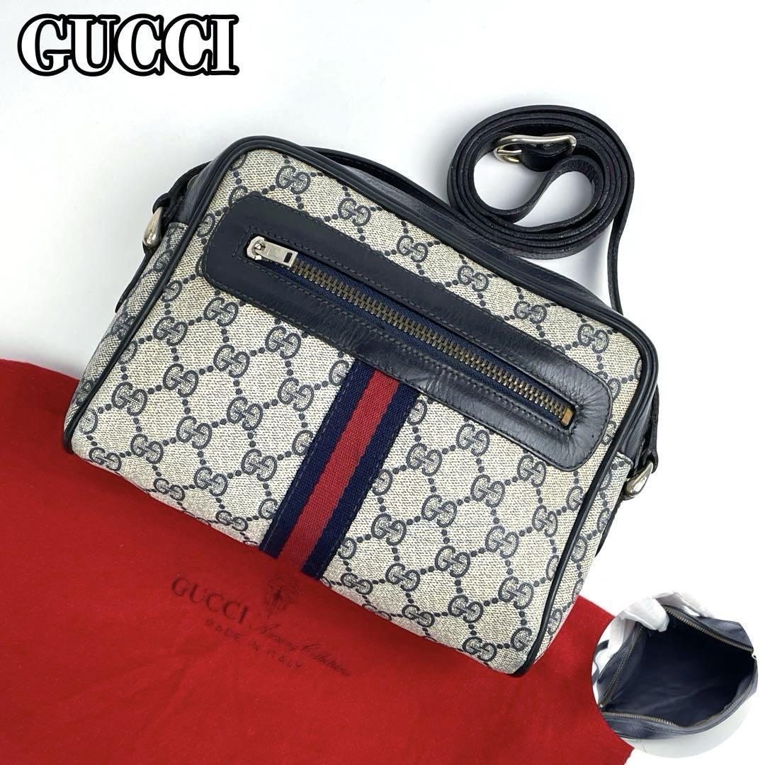 美品 GUCCI グッチ ショルダーバッグ GGスプリーム シェリーライン PVC