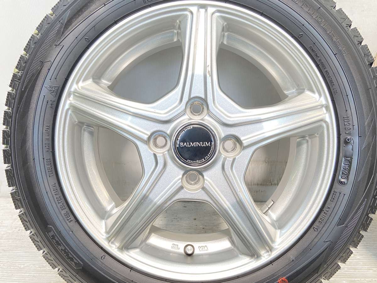 中古タイヤ スタッドレスタイヤ ホイールセット 4本セット 155/65R14 　 BALMINUM 14x4.5 45 100-4穴 ダンロップ ウィンターマックス WM02_画像6