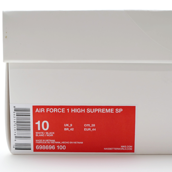 NIKE x Supreme 未使用 シュプリーム 28cm エアフォース1ハイ ホワイト 698696 100 US10 AIR FORCE1 ナイキ 白 スニーカー 質屋 神戸つじの_画像10