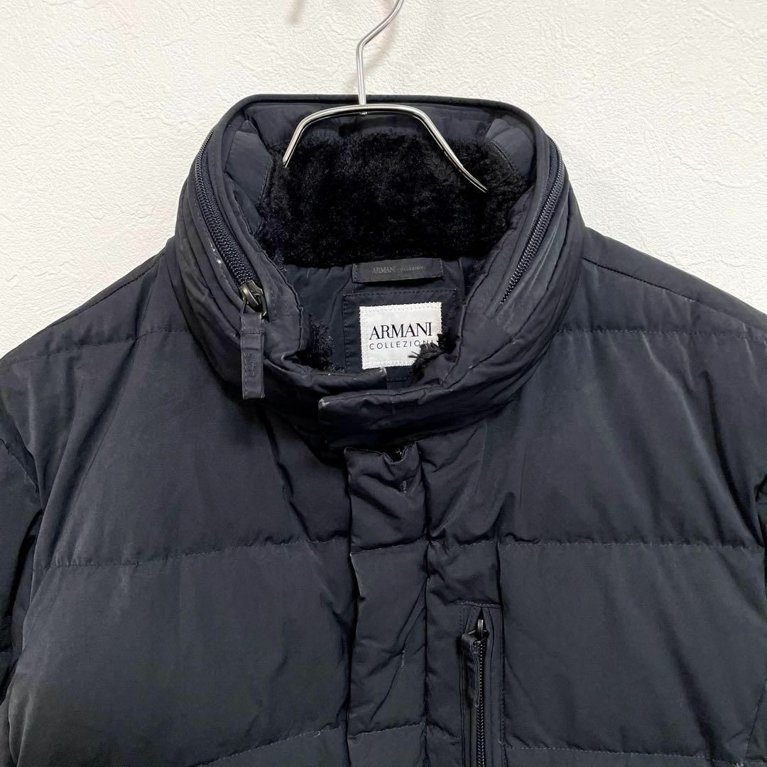 高級 アルマーニコレツォーニ ホワイトダックダウン使用 ダウンジャケット 黒 メンズ USA38=Lサイズ相当 ARMANI COLLEZIONI