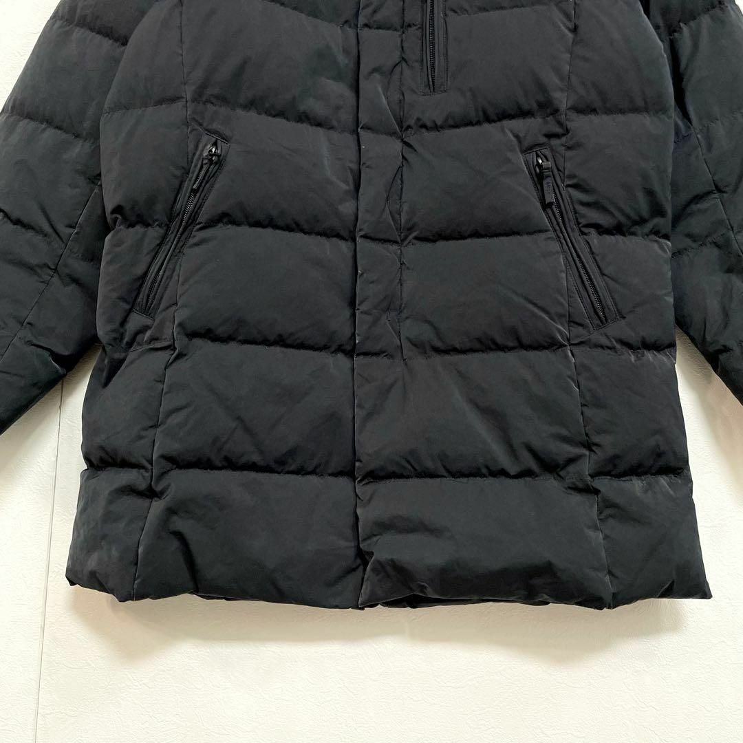 高級 アルマーニコレツォーニ ホワイトダックダウン使用 ダウンジャケット 黒 メンズ USA38=Lサイズ相当 ARMANI COLLEZIONI