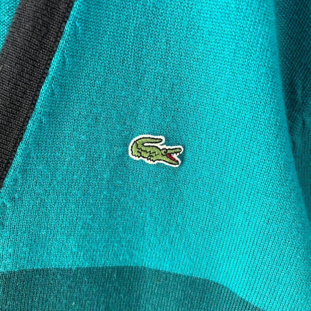 人気カラー　ラコステ　グリーン系　緑　ワニロゴ　ニットカーディガン　メンズ　5＝XLサイズ相当　LACOSTE_画像7