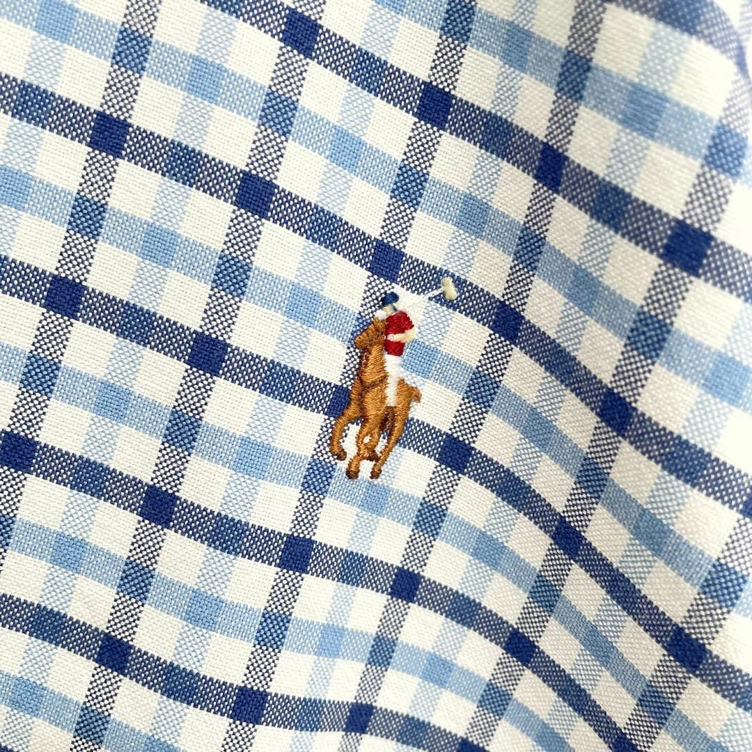 美品　ポロラルフローレン　ボタンダウン　チェック柄　長袖シャツ　ポニー　メンズ　大きめXSサイズ　Polo Ralph Lauren