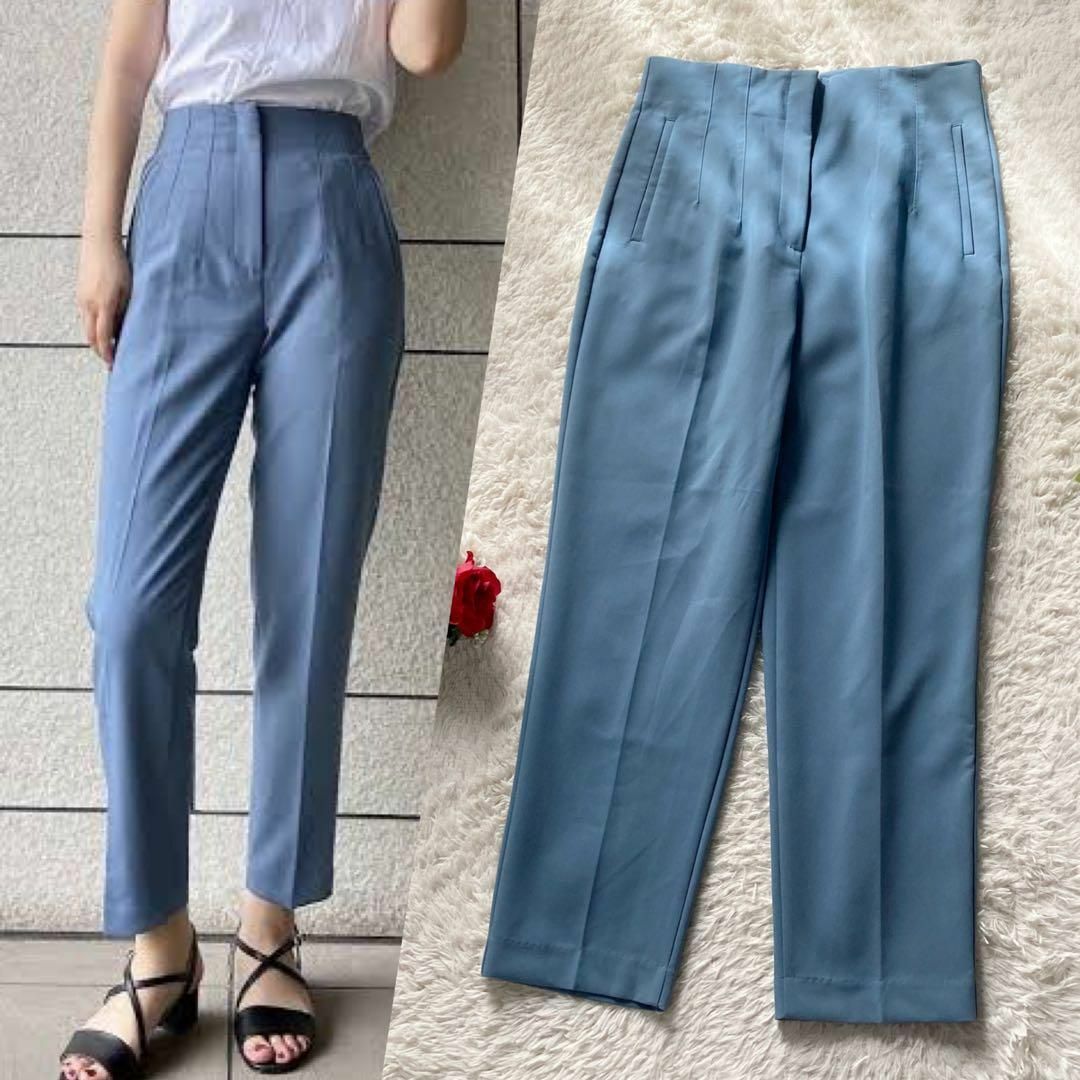 ZARA ハイウエストテーパードパンツ センタープレスパンツ ZARA ハイウエストテーパードパンツ センタープレスパンツ