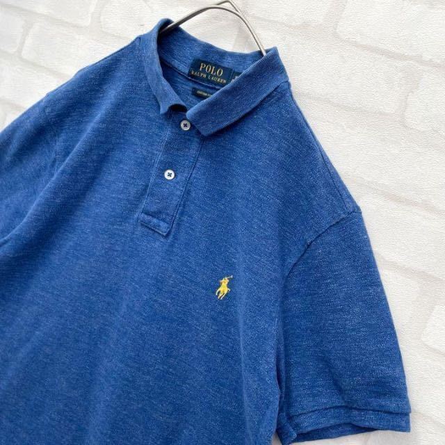 【美品】ポロラルフローレン ミックスカラー 半袖ポロシャツ ブルー ポニー刺繍 Mサイズ Polo Ralph Lauren