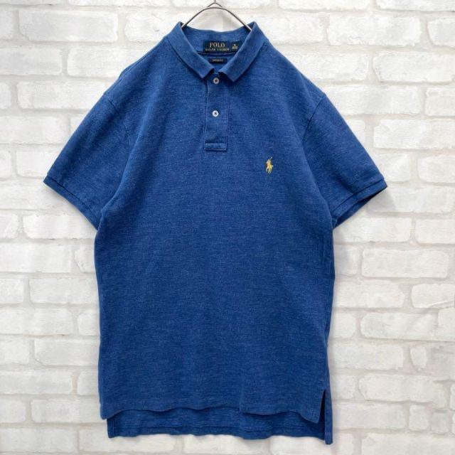 【美品】ポロラルフローレン ミックスカラー 半袖ポロシャツ ブルー ポニー刺繍 Mサイズ Polo Ralph Lauren