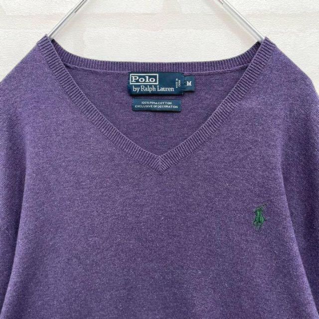高級RALPH LAURENワンポイントコットンニットセーターL白オフ 高級RALPH LAURENワンポイントコットンニットセーターL白オフ