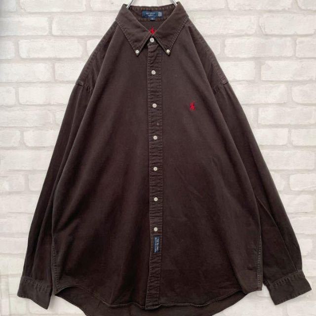 入手困難】ポロ ラルフローレン 90s 刺繍タグ BD 長袖シャツ 入手困難】ポロ ラルフローレン 90s 刺繍タグ BD 長袖シャツ