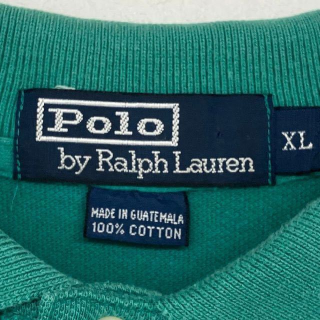 【ビッグサイズ】ポロラルフローレン　ワンポイントロゴ　ポニー刺繍　ロゴ 半袖ポロシャツ　緑　メンズ　XLサイズ　POLO by RALPH LAUREN