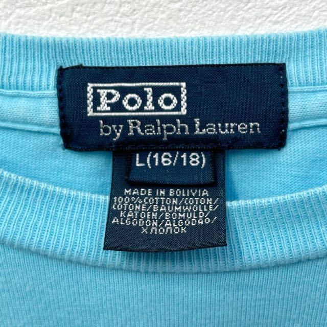 【大人気】ポロラルフローレン　ポニー刺繍　ワンポイント　半袖Tシャツ　水色　Sサイズ相当　POLO by RALPH LAUREN
