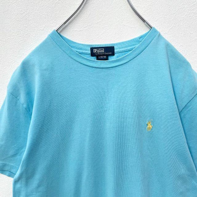 【大人気】ポロラルフローレン　ポニー刺繍　ワンポイント　半袖Tシャツ　水色　Sサイズ相当　POLO by RALPH LAUREN