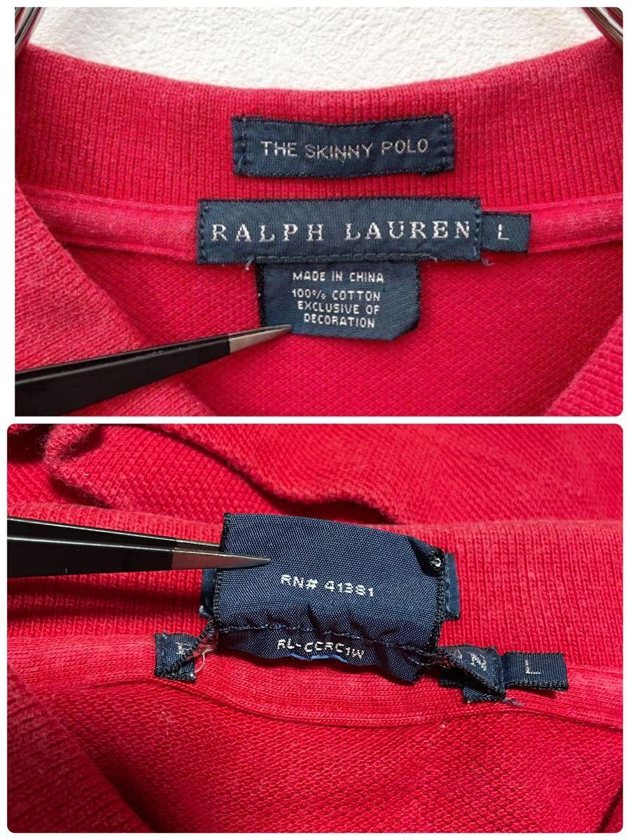 レディース　ポロラルフローレン　虎 刺繍　ビッグポニー　半袖ポロシャツ　赤　レディース　Ｌサイズ　POLO RALPH LAUREN