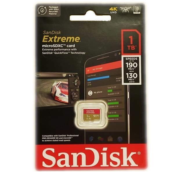 新品 SanDisk マイクロSDXCカード 1TB Extreme A2/UHSスピードクラス3 190MB/s SDSQXAV-1T00-GN6MN