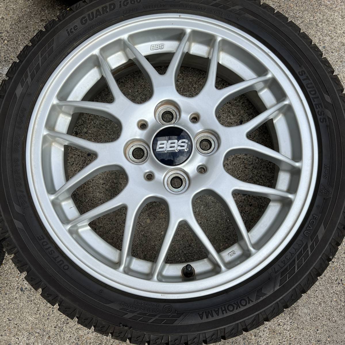 [ postage Honshu 5000 jpy ]L880 Copen original BBS RX280 4.5Jx15 PCD100 +45 17 year ice GUARD iG60 165/50R15 Ultimate edition (TI)