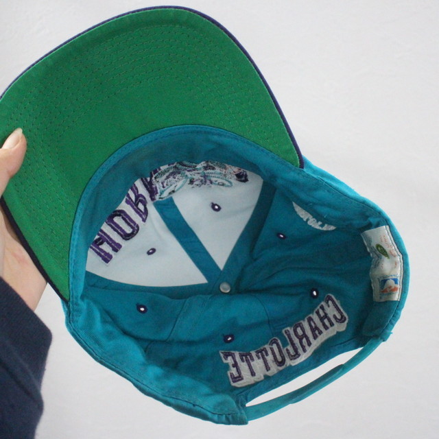 90sビンテージ キャップ NBA ホーネッツ■1990年代製 ブルー 刺繍 古着 アメカジ ストリート 古着卸 cap hat 帽子 80s 70s 60s 00s 激安 青_画像6