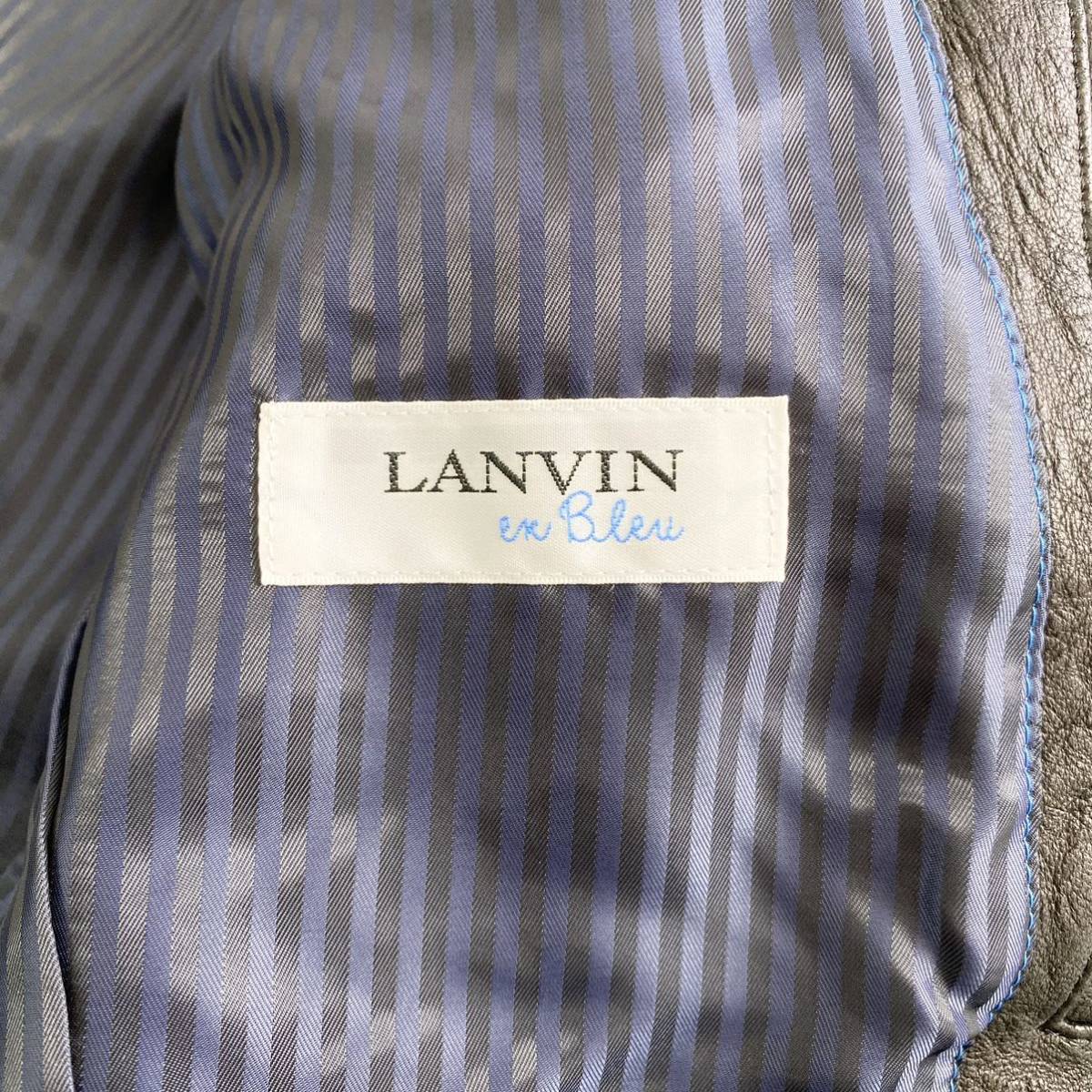 美品》LANVIN en Bleu ランバンオンブルー ラムレザージャケット