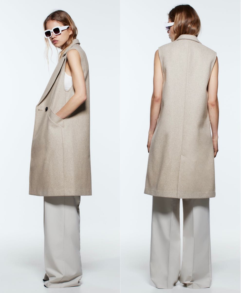 ZARA ダブルブレスト ソフトベスト XS ベージュ|Yahoo!フリマ ZARA ダブルブレスト ソフトベスト XS ベージュ|Yahoo!フリマ
