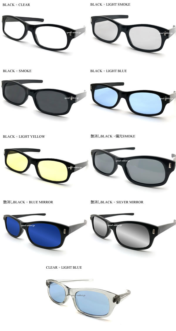 STRAIGHT TEMPLE BIKER SHADE BLACK × SMOKE + メガネケース BLACK /バイカーシェードスモークレンズ眼鏡めがねモーターサイクルデン_画像2