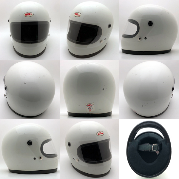 送料無料 BHVシールド付 BELL STAR II WHITE 59cm/ビンテージヘルメットベルスター2白オンロードフルフェイス族ヘル国産旧車會madmax60s70s_画像2