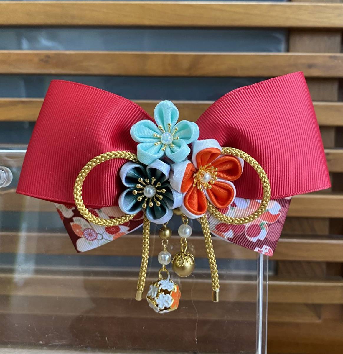  hand made ribbon Japanese style hair clip 20 kimono . hakama graduation ceremony The Seven-Five-Three Festival hair ornament cat pohs postage included 