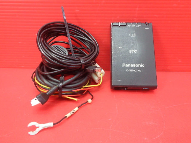 [RMDup32347] Panasonic ETC 車載器 アンテナ分離型 CY-ET907KD 普通自動車 登録 中古 完動品 (パナソニック/車載機/MINI/BMWミニ)_画像1
