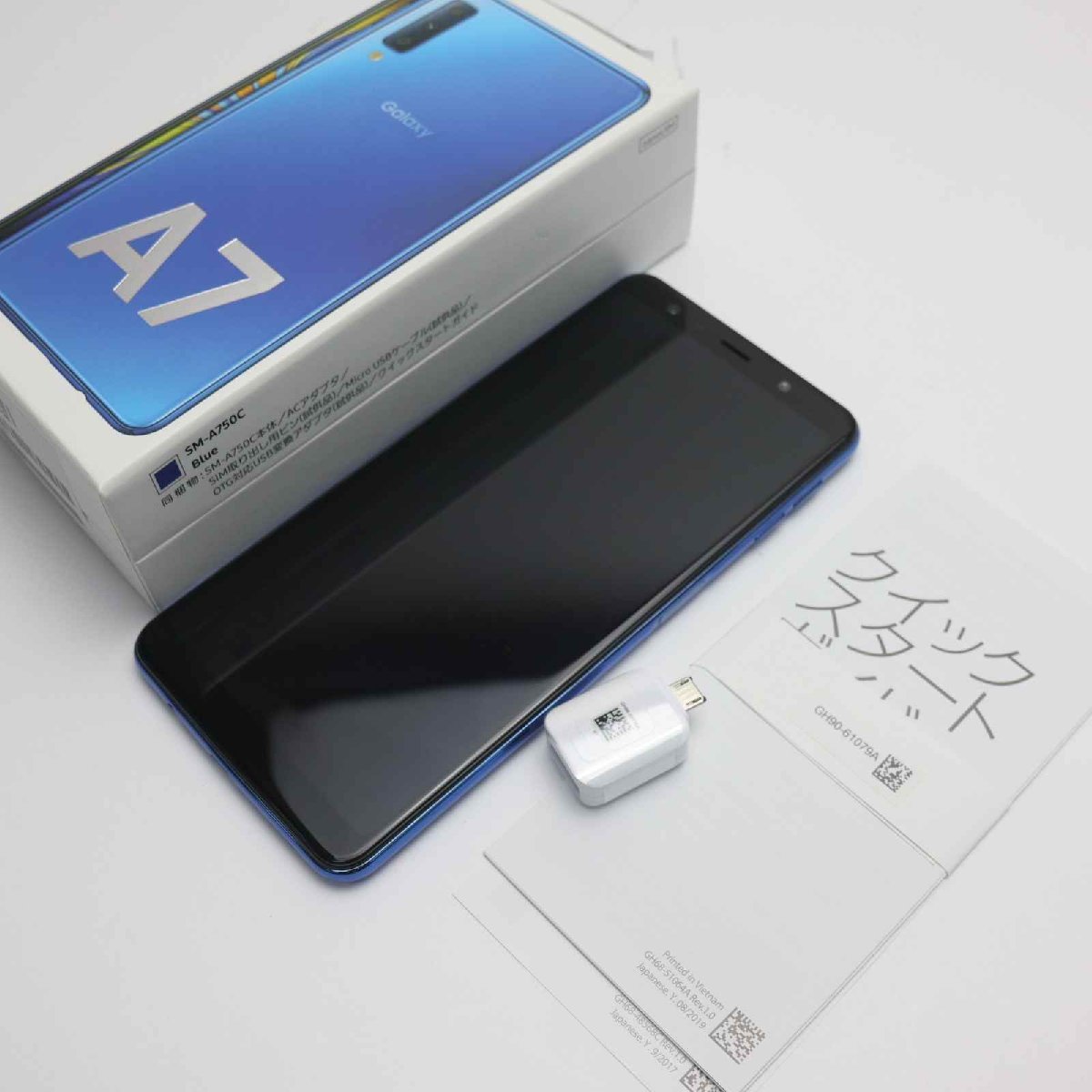 超美品 SIMフリー Galaxy A7 ブルー スマホ 本体 白ロム あすつく 土日
