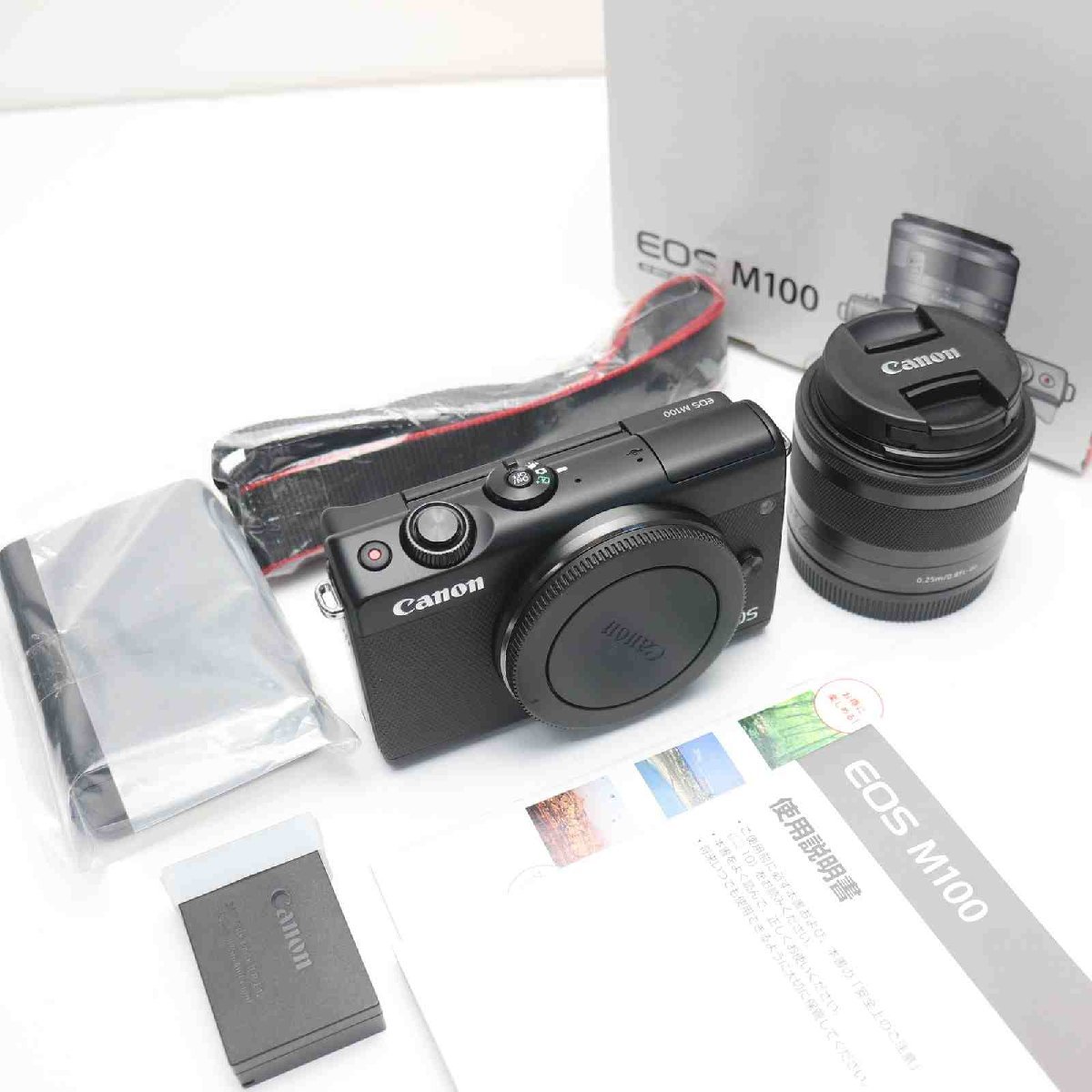 新品同様 EOS M100 EF-M15-45 IS STM レンズキット ブラック 即日発送