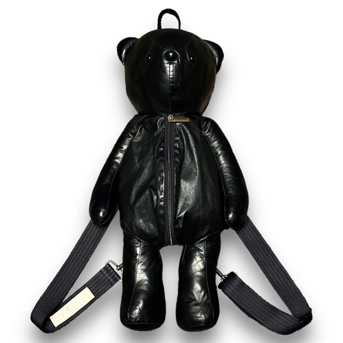 90s beauty:beast Archive Black Leather Bear Bag ビューティビースト アーカイブ リュック 20471120 w< ifsixwasnine Hyoma 00s rare_画像1