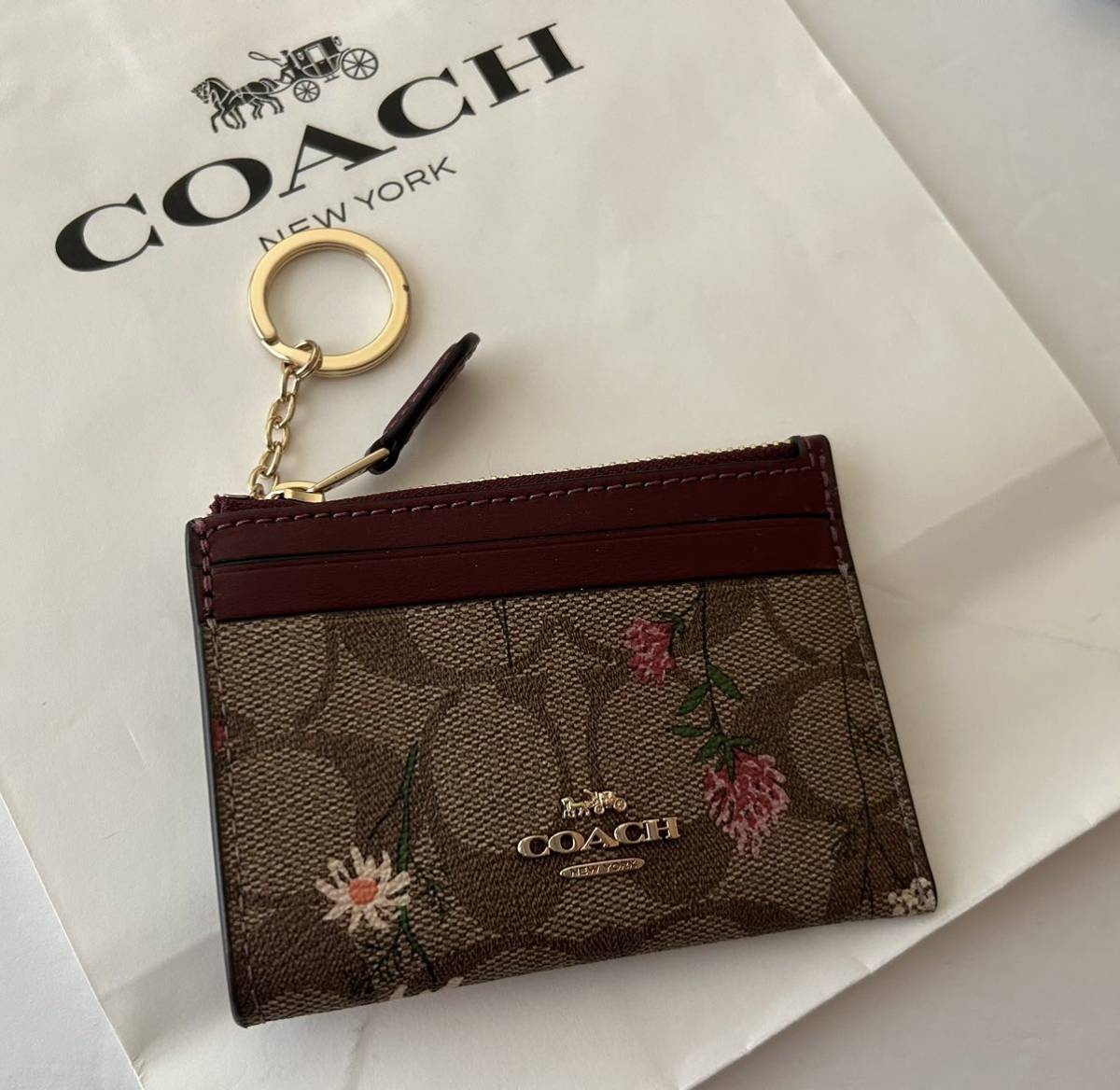 ［送料無料］新品◆コーチ COACH◆C8733 財布 キーリング付 小銭入れ コインケース キーケース パスケース、IDケース FA_画像1