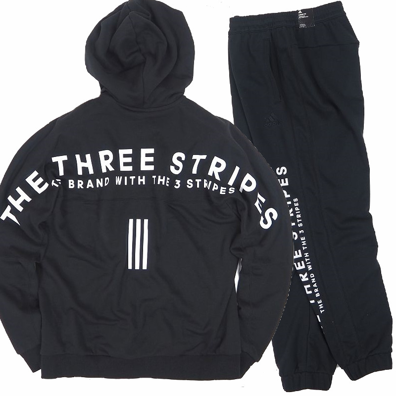 P485 新品アディダス上下セットTHREE STRIPES セットアップジップ