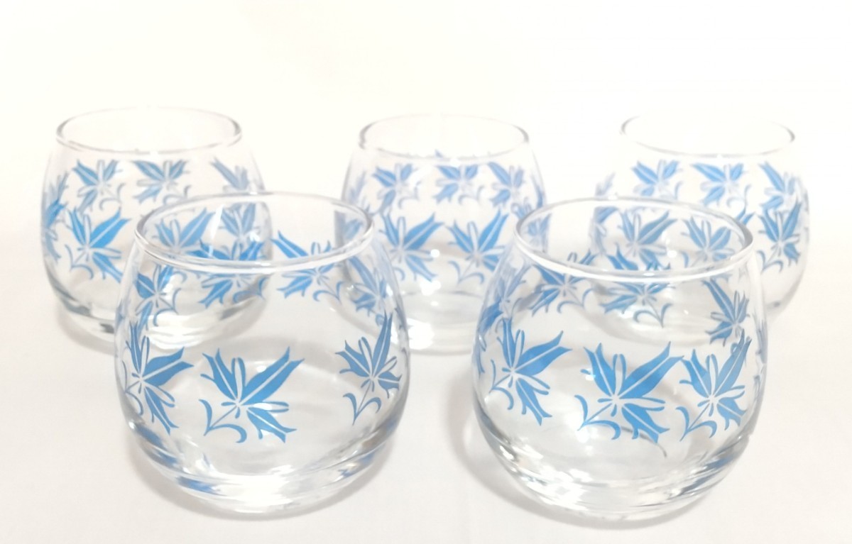 未使用・長期保管品/TOYO GLASS タンブラーセット 丸くてコロンとしたグラス 昭和レトロ 東洋ガラス 5個セット の画像4