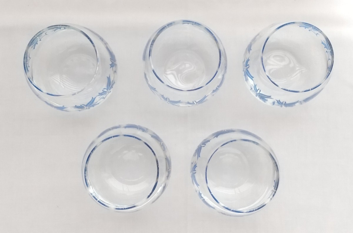 未使用・長期保管品/TOYO GLASS タンブラーセット 丸くてコロンとしたグラス 昭和レトロ 東洋ガラス 5個セット の画像6
