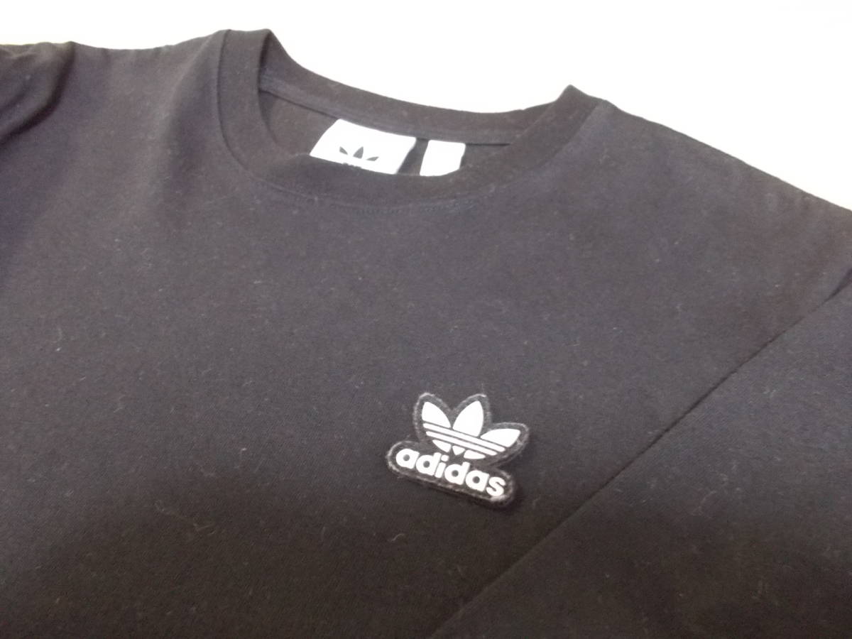 ■美品■adidas Originals■アディダス オリジナルス■ワッペンロゴ■長袖Tシャツ■Mサイズ■ブラック■_画像2