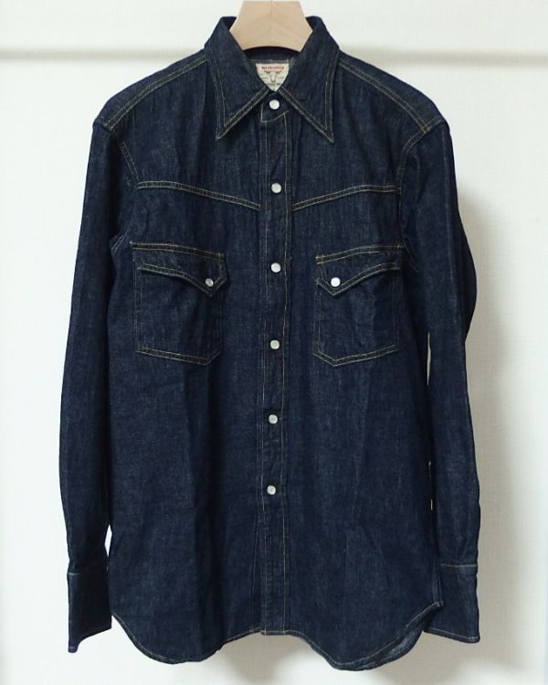 WAREHOUSE ウエアハウス 15th ANNIVERSARY 3001 DENIM WESTERN SHIRTS デニム ウエスタン シャツ 36 15周年記念モデル_画像1