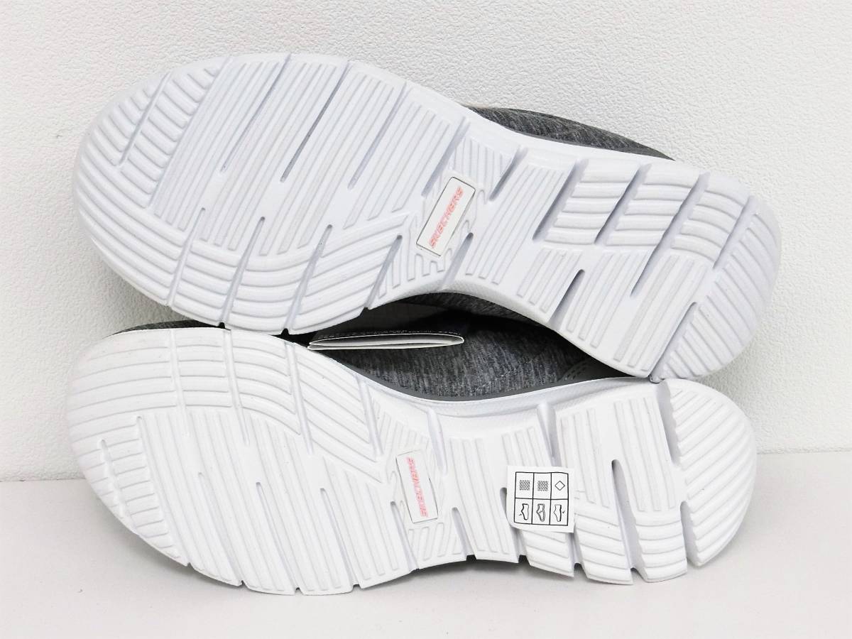 【未使用タグ付】SKECHERS ENLIVENED クッション性◎ スポーティーコンフォートスニーカー 23.0cm GYCL グレー/コーラル【0644】_画像4