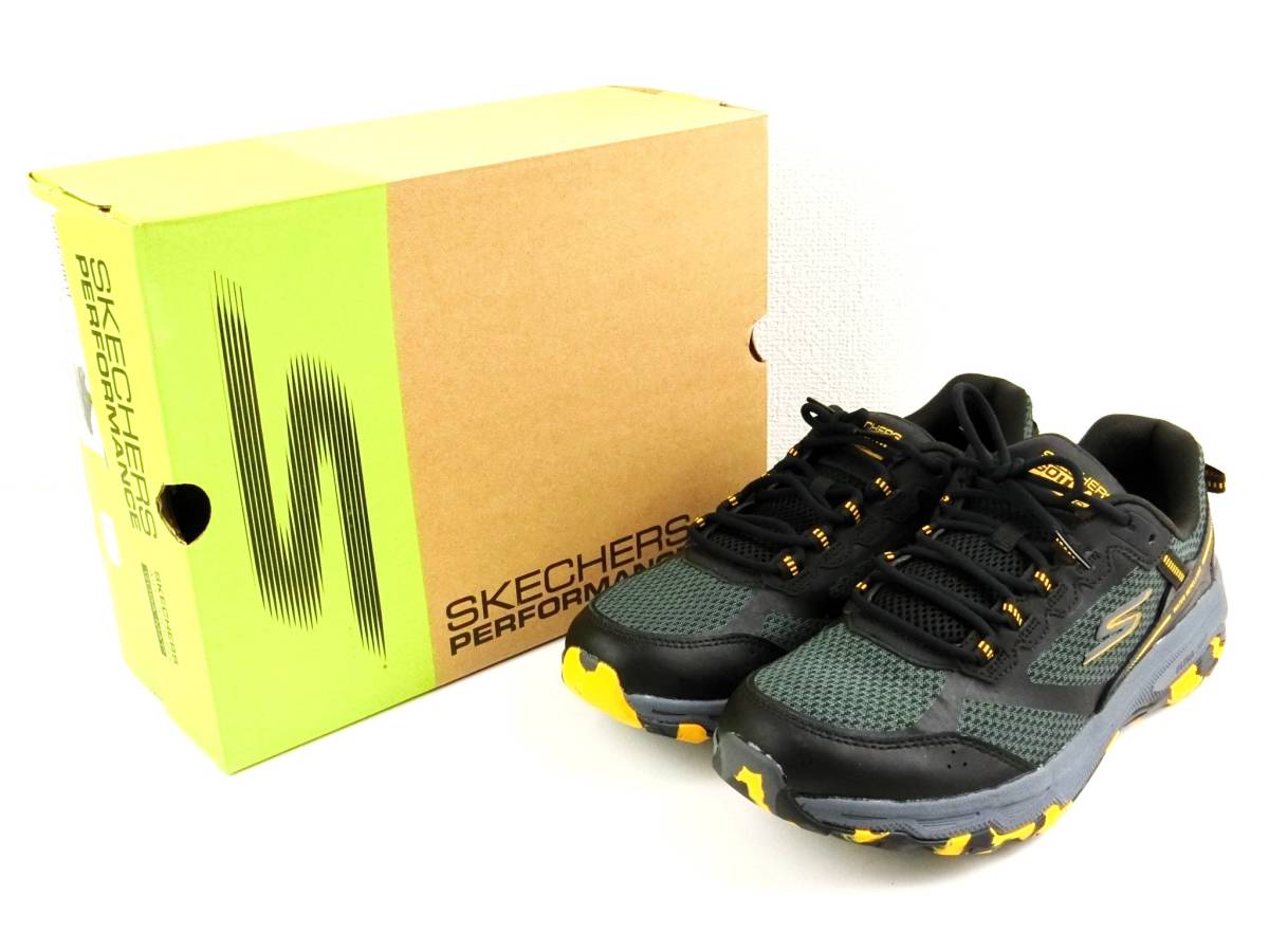 【左右サイズ違い】 メンズ SKECHERS GO RUN TRAIL ALTITUDE-MARBLE ROCK スニーカー ブラック/イエロー 左26cm 右25.5cm 【0765】_画像1