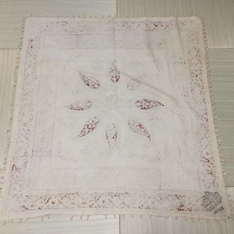 インド更紗 インド綿 アンティーク 古布 古裂 帛紗 生地 約115cm×120cm