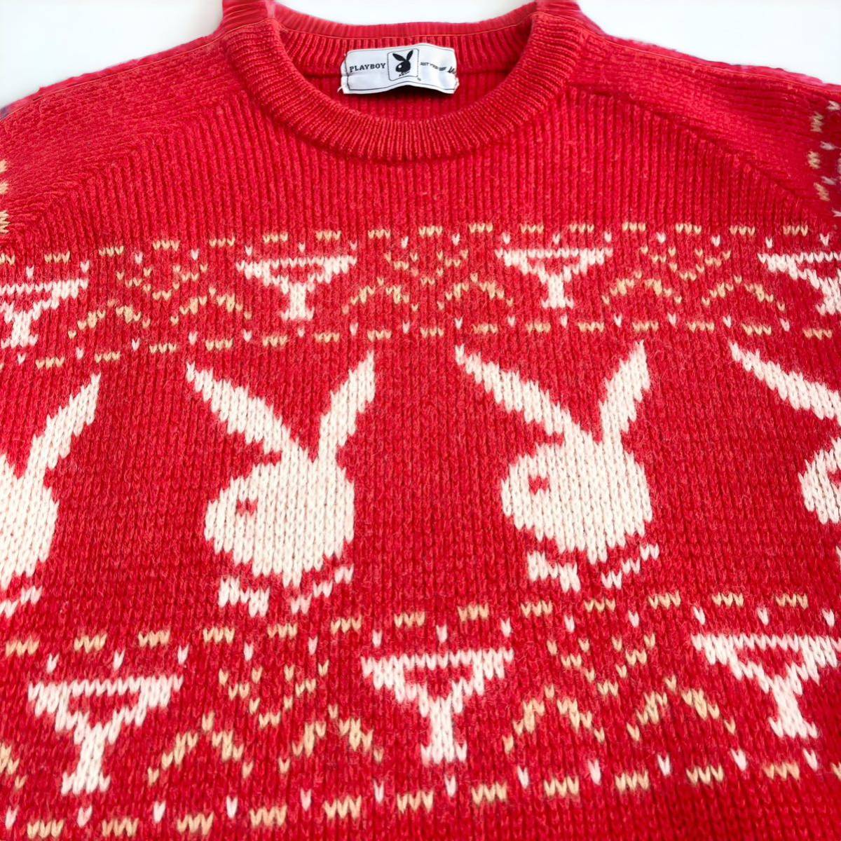 希少 vintage プレイボーイ PLAYBOY 肉厚ニットセーター 希少 vintage プレイボーイ PLAYBOY 肉厚ニットセーター