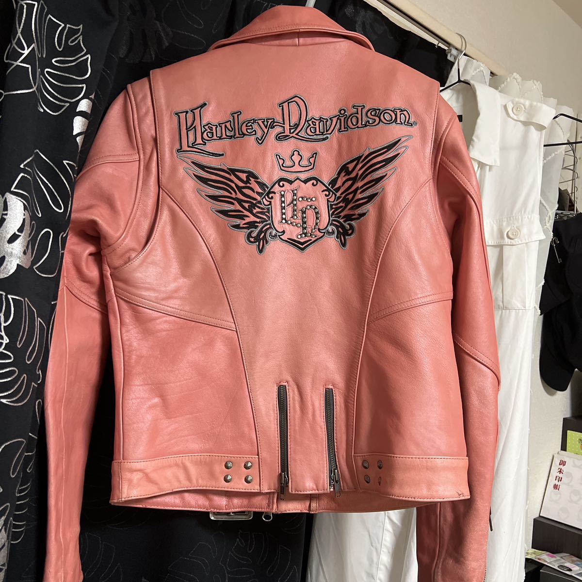 HARLEY-DAVIDSON кожаный жакет розовый Harley Davidson натуральная кожа кожаная куртка женский 