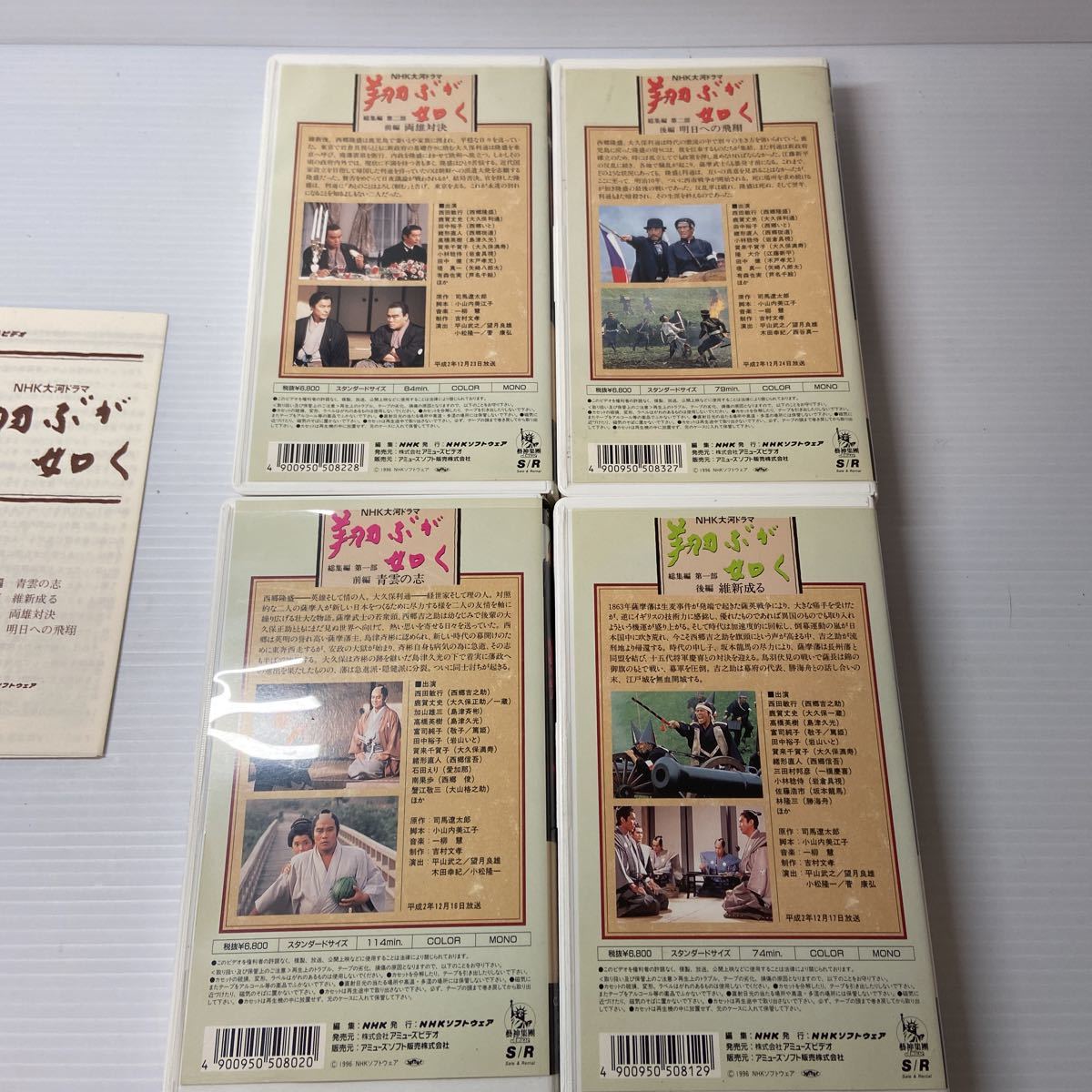 中古VHS/NHK大河ドラマ　翔ぶが如く　全4巻/西田敏行、鹿賀丈史、加山雄三、高橋英樹、富司純子、田中裕子、賀来千賀子、他_画像7