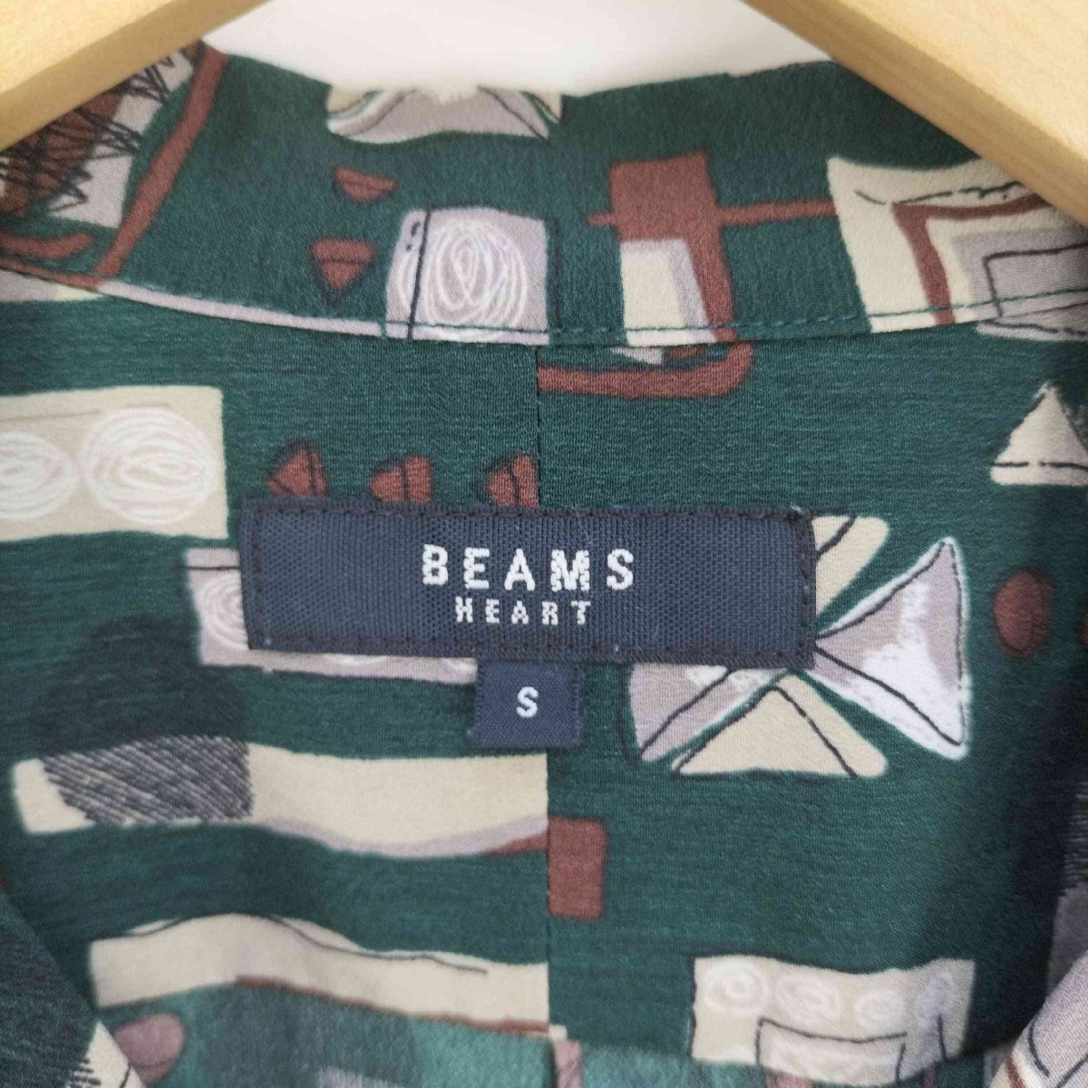 BEAMS HEART(ビームスハート) プリントオープンカラーシャツ メンズ JPN：S 中古 古着 0408_画像6