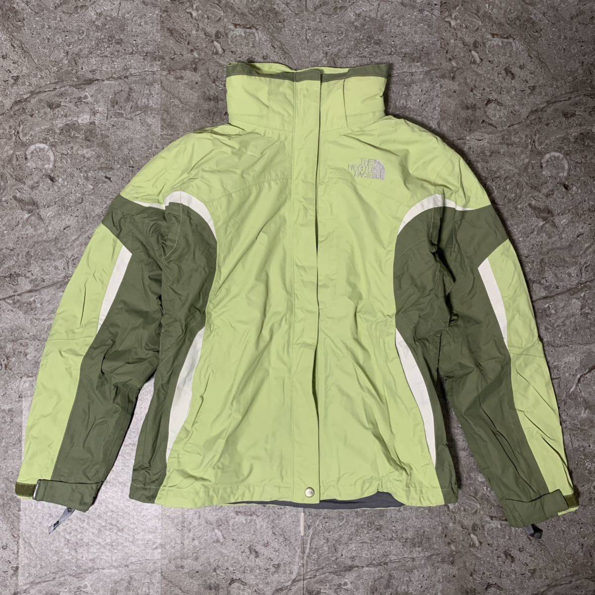 THE NORTH FACE ノースフェイス HYVENT ナイロンジャケット マウンテンパーカー レディース M グリーン ソフトシェルジャケットライナー付_画像1